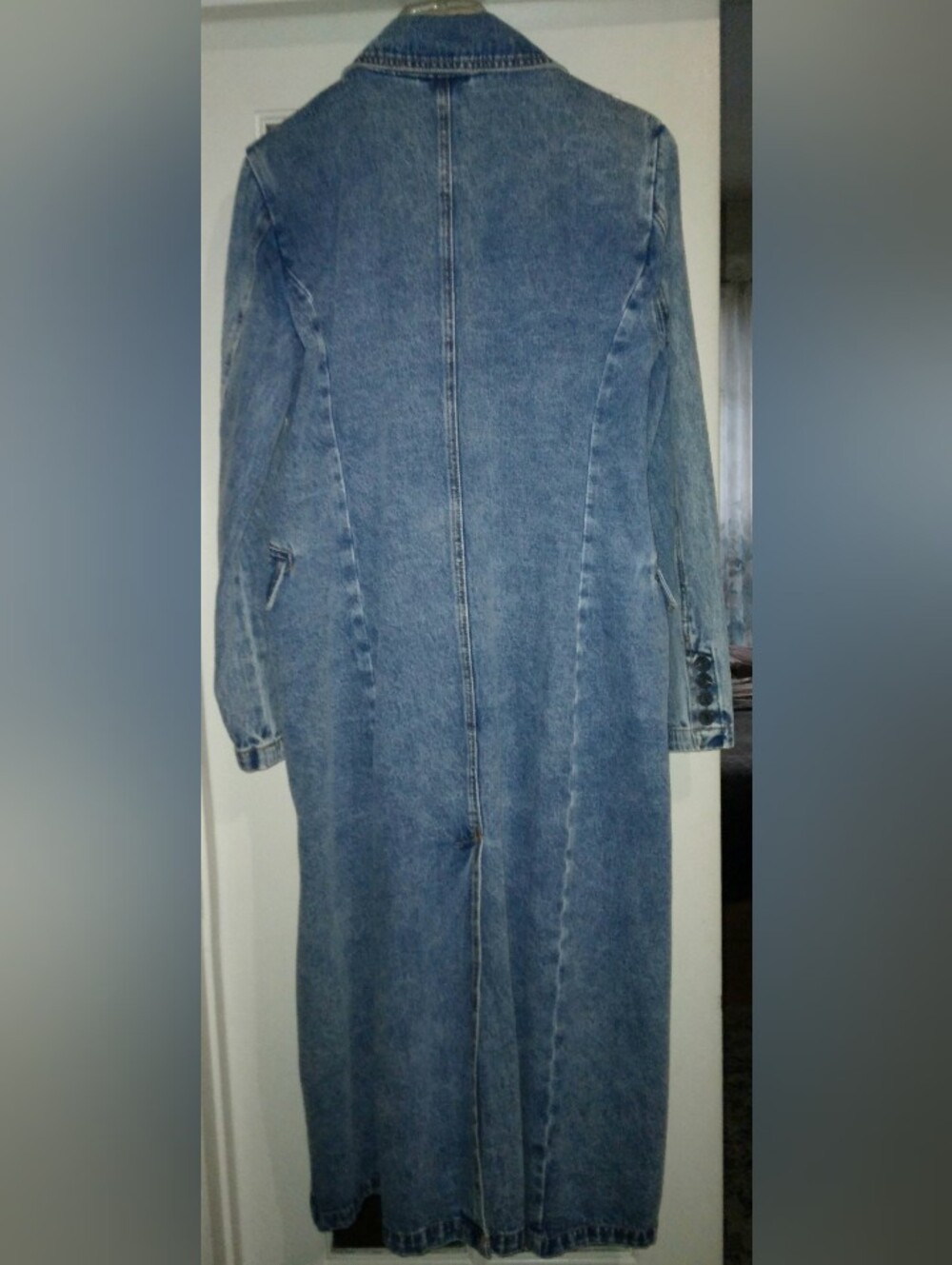 Ave Les Filles Essex Denim Double-Breasted Trench Coat - Picture 6 of 7